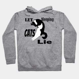 Cute Tuxedo Cat Let sleeping cat lie Copyright TeAnne Hoodie